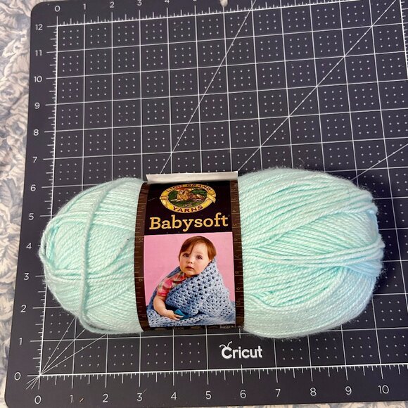NEW Lion Brand Yarn Babysoft, Color 156 Pastel Green Print - 1 skein - Picture 1 of 4
